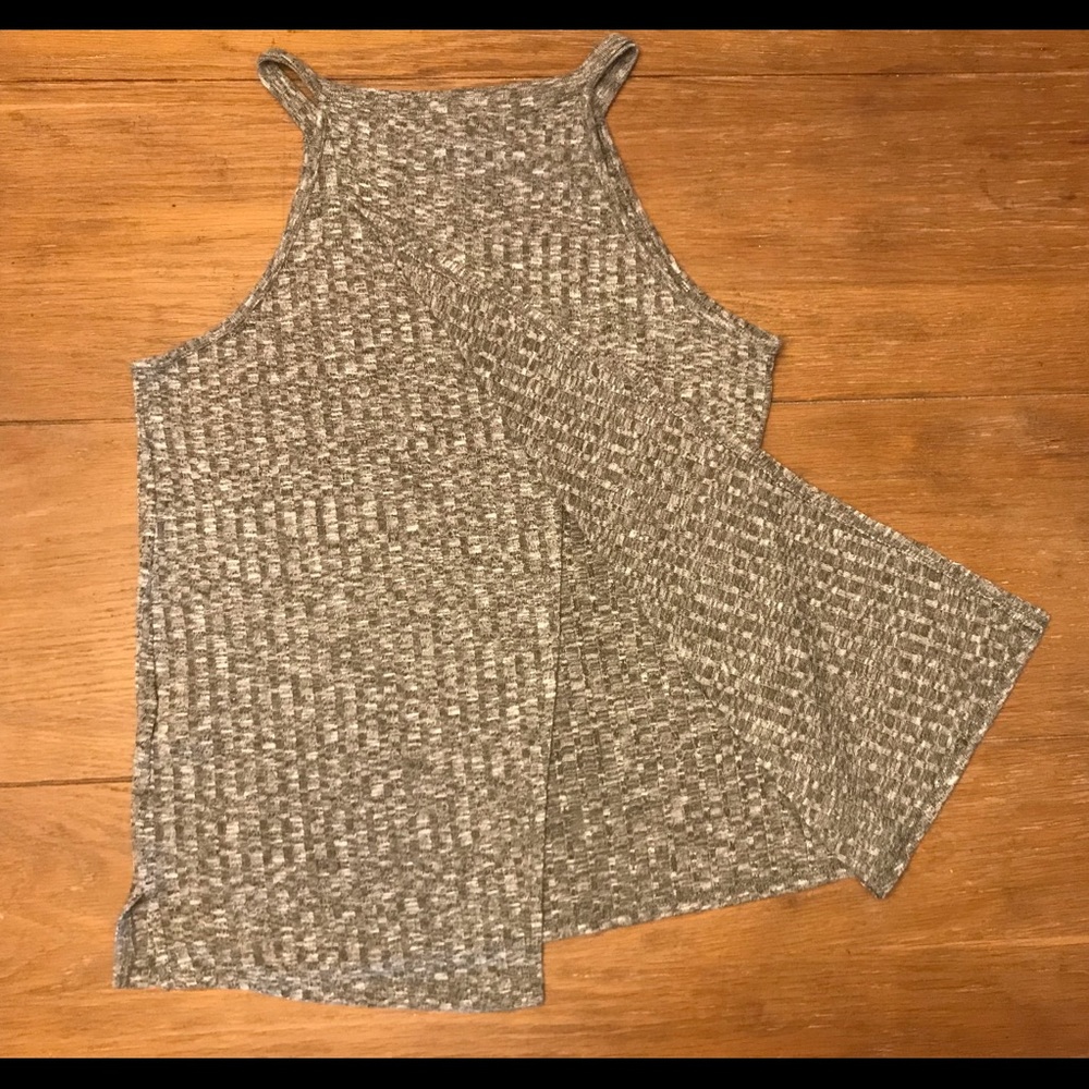 Gray modern tank top with layered back